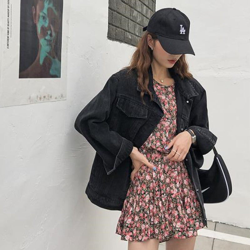 Embroidered denim jacket for women