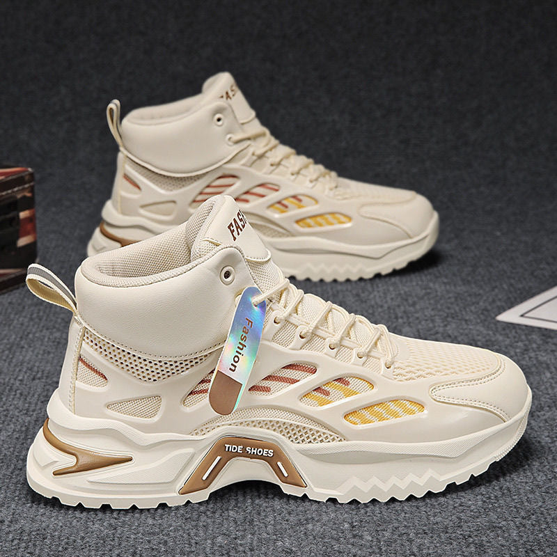 Breathable High-Top Casual Sports Shoes with Thick Sole
