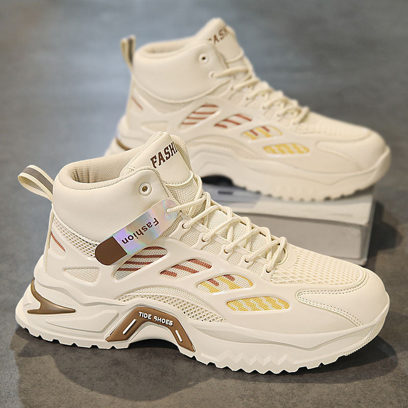 Breathable High-Top Casual Sports Shoes with Thick Sole