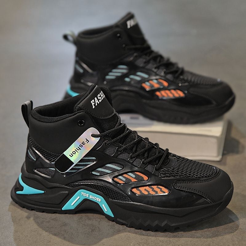 Breathable High-Top Casual Sports Shoes with Thick Sole