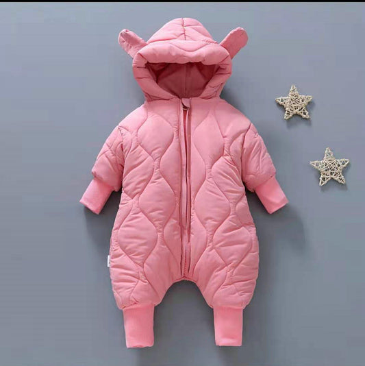 Infant and toddler one-piece clothing with fleece and cotton for going out and crawling