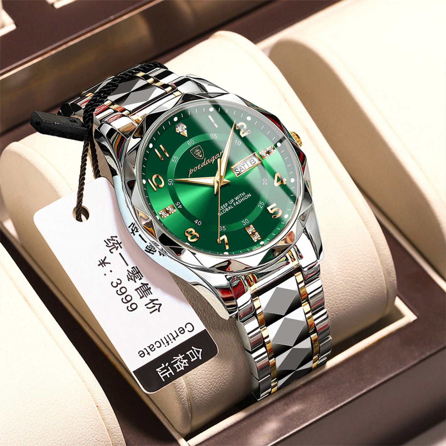 Waterproof luminous watch for men