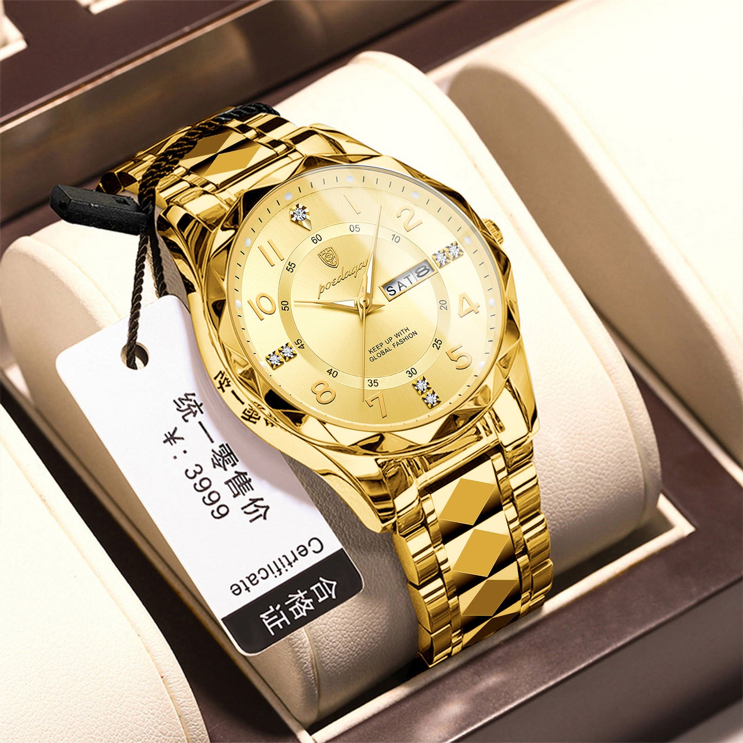 Waterproof luminous watch for men