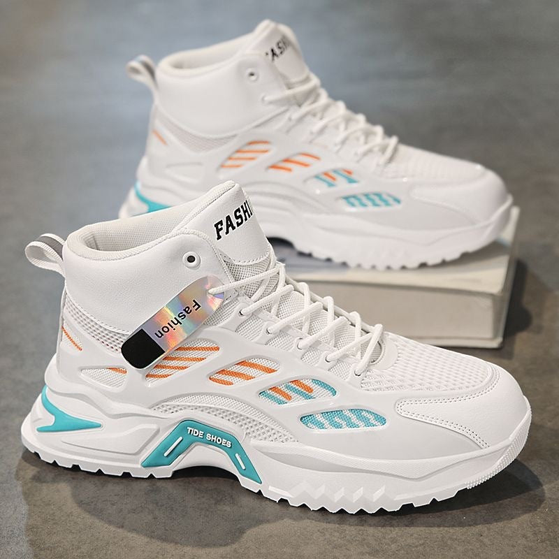 Breathable High-Top Casual Sports Shoes with Thick Sole