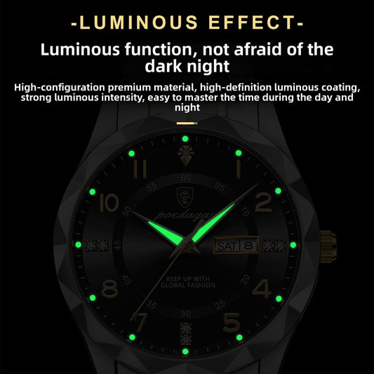 Waterproof luminous watch for men