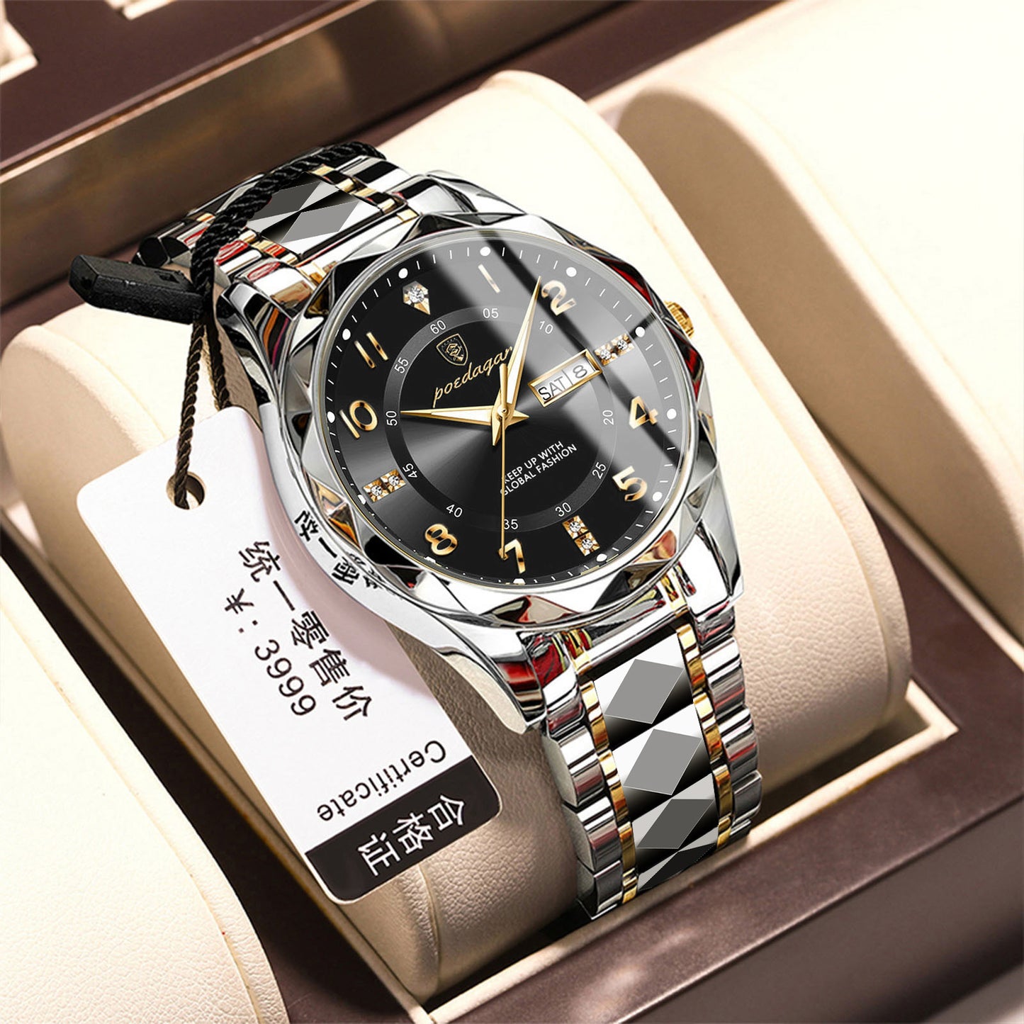 Waterproof luminous watch for men