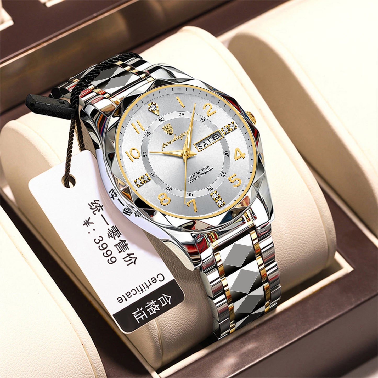 Waterproof luminous watch for men