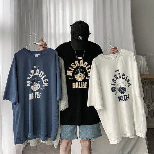Trendy Men's Short Sleeve T-shirt - Loose Fit Casual Summer Top