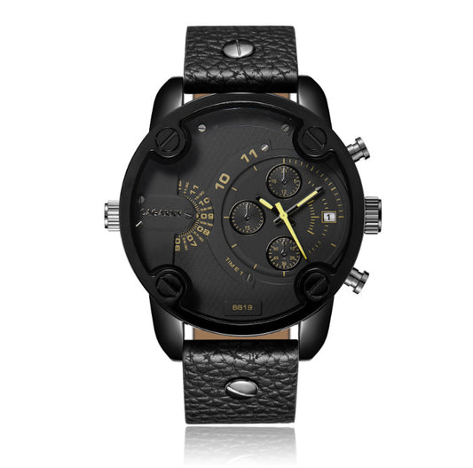 Men's Casual Quartz Watch with Calendar and Large Dial
