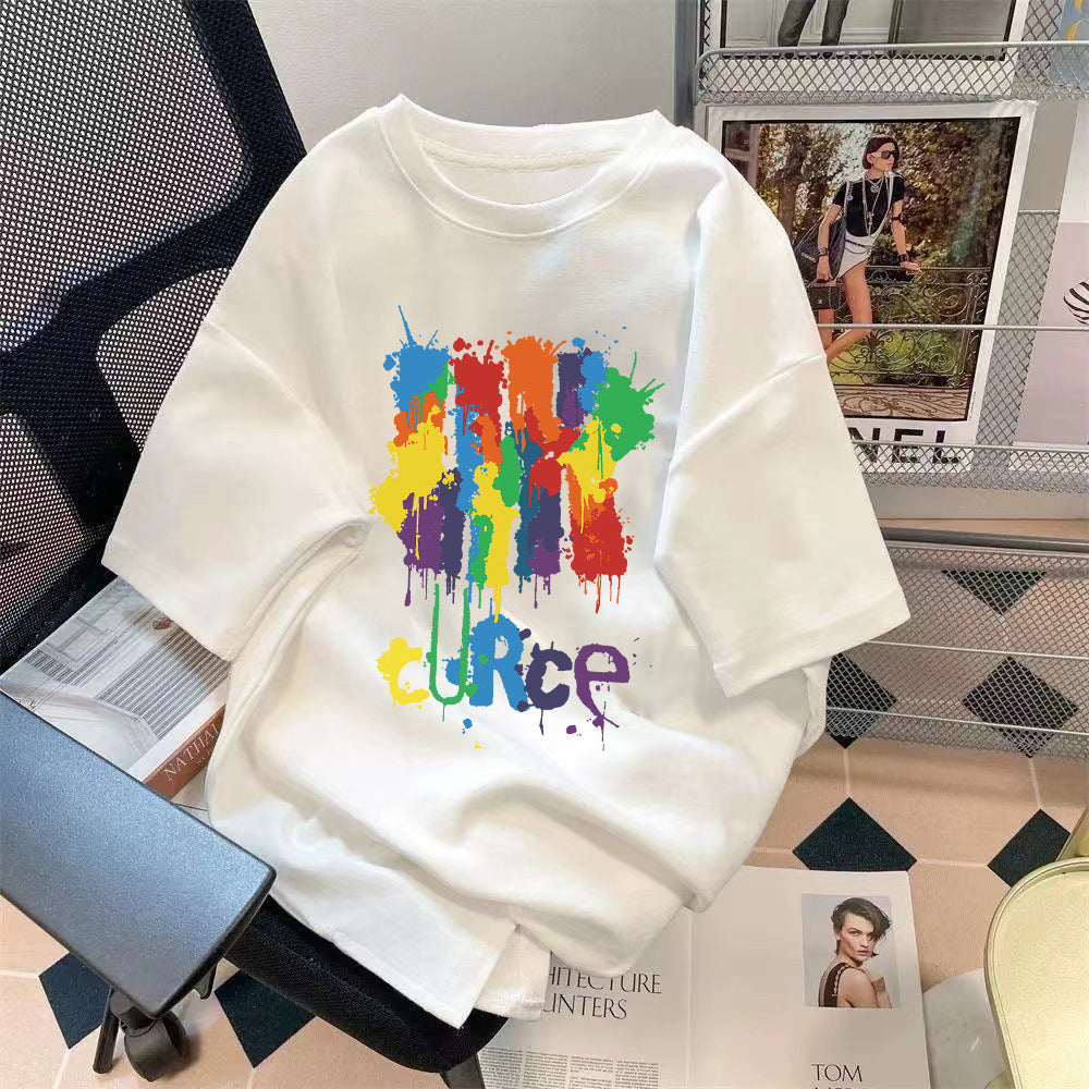Trendy Summer Bear Print Loose T-Shirt