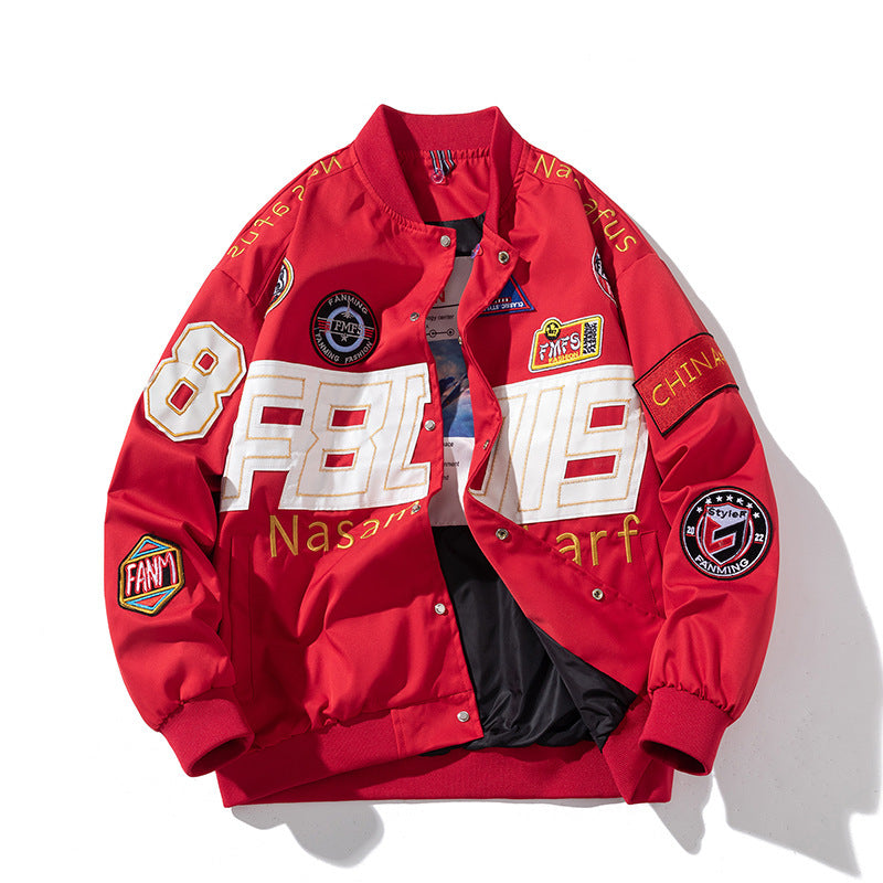 Autumn Winter Couple American Motorcycle  Baseball Uniform