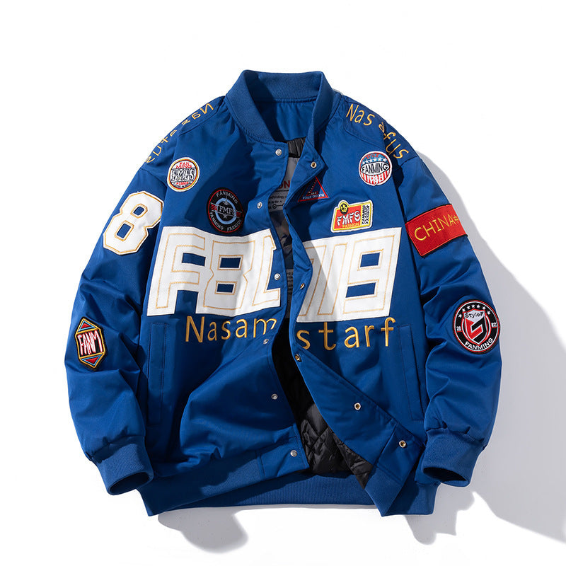 Autumn Winter Couple American Motorcycle  Baseball Uniform
