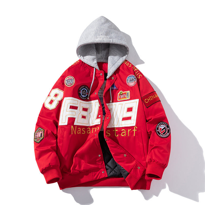 Autumn Winter Couple American Motorcycle  Baseball Uniform