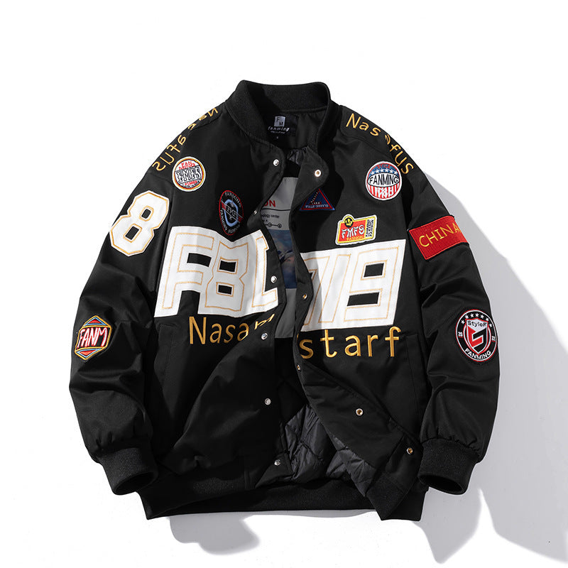 Autumn Winter Couple American Motorcycle  Baseball Uniform