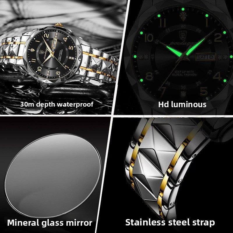 Waterproof luminous watch for men