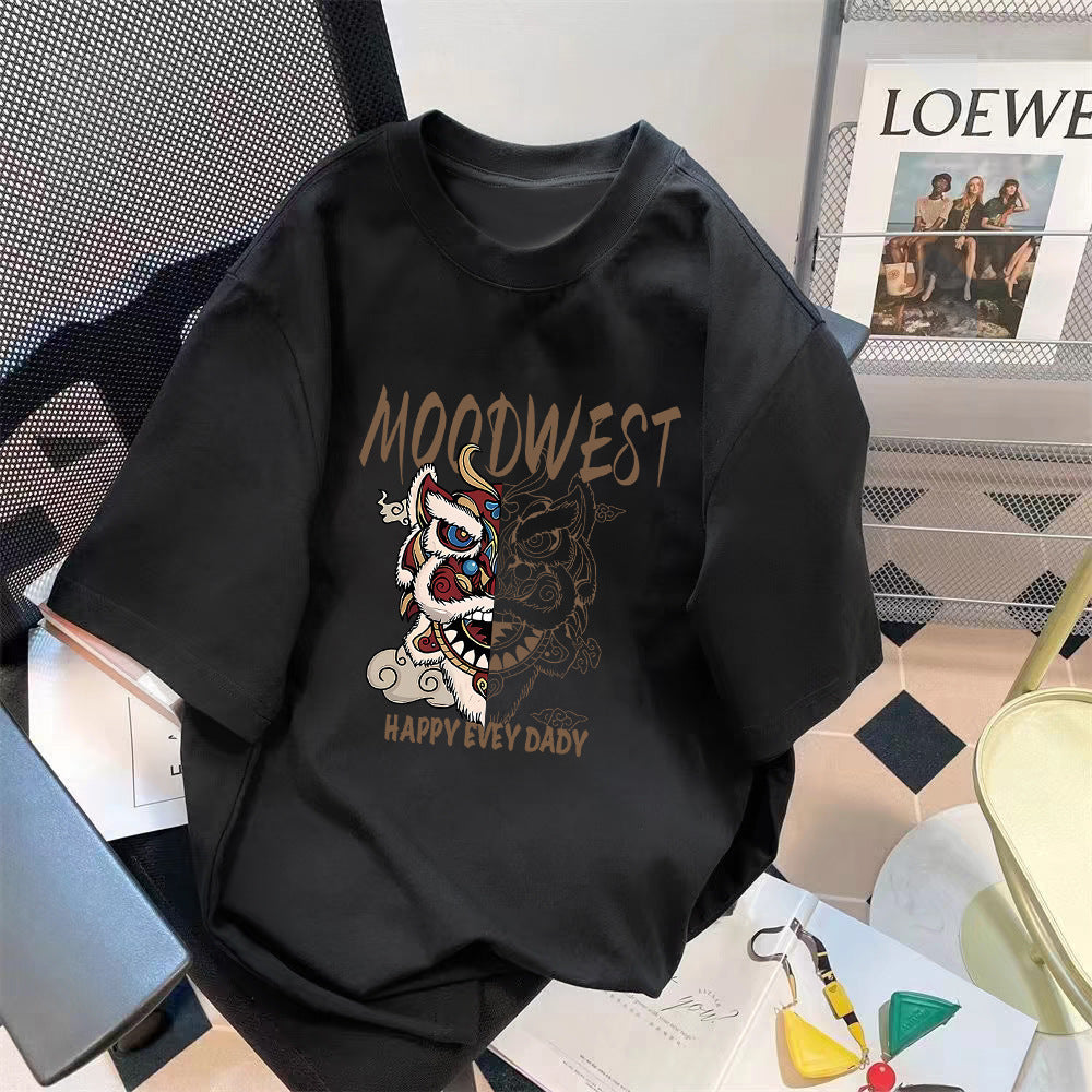 Trendy Summer Bear Print Loose T-Shirt