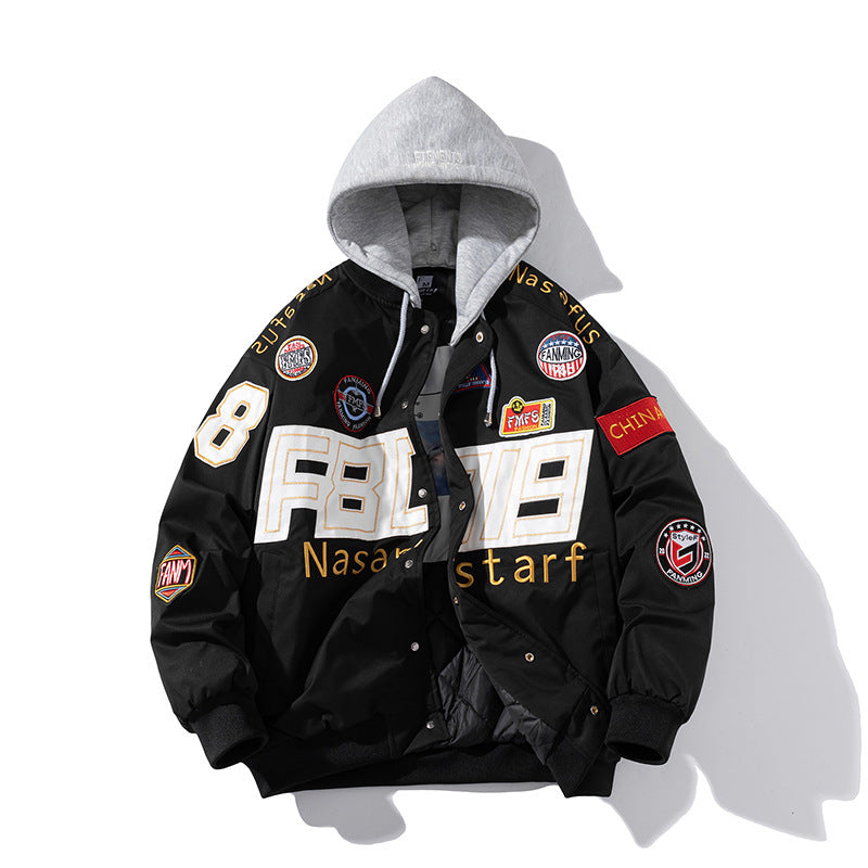 Autumn Winter Couple American Motorcycle  Baseball Uniform