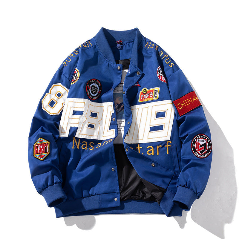 Autumn Winter Couple American Motorcycle  Baseball Uniform