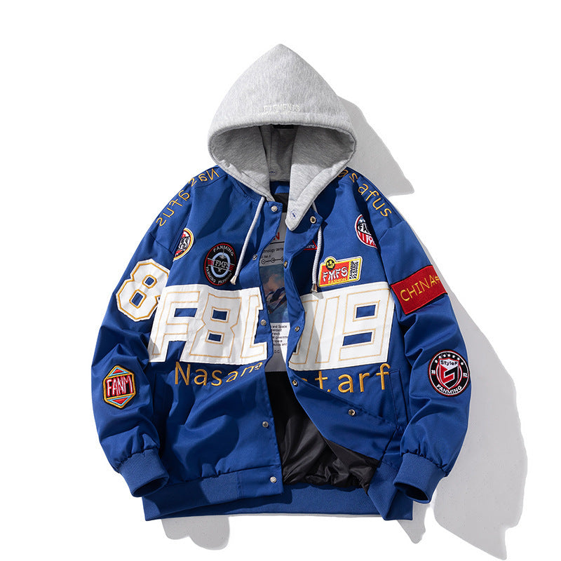 Autumn Winter Couple American Motorcycle  Baseball Uniform