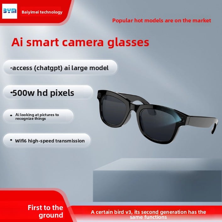 High-definition camera, image recognition, AI translation, smart video glasses