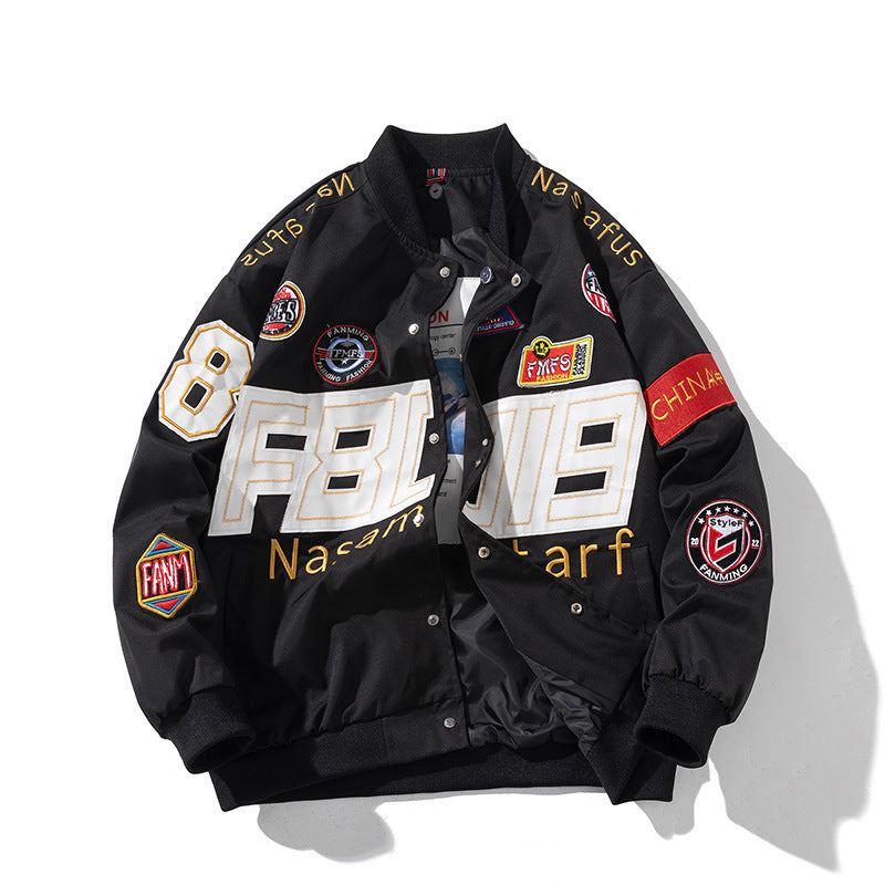 Autumn Winter Couple American Motorcycle  Baseball Uniform