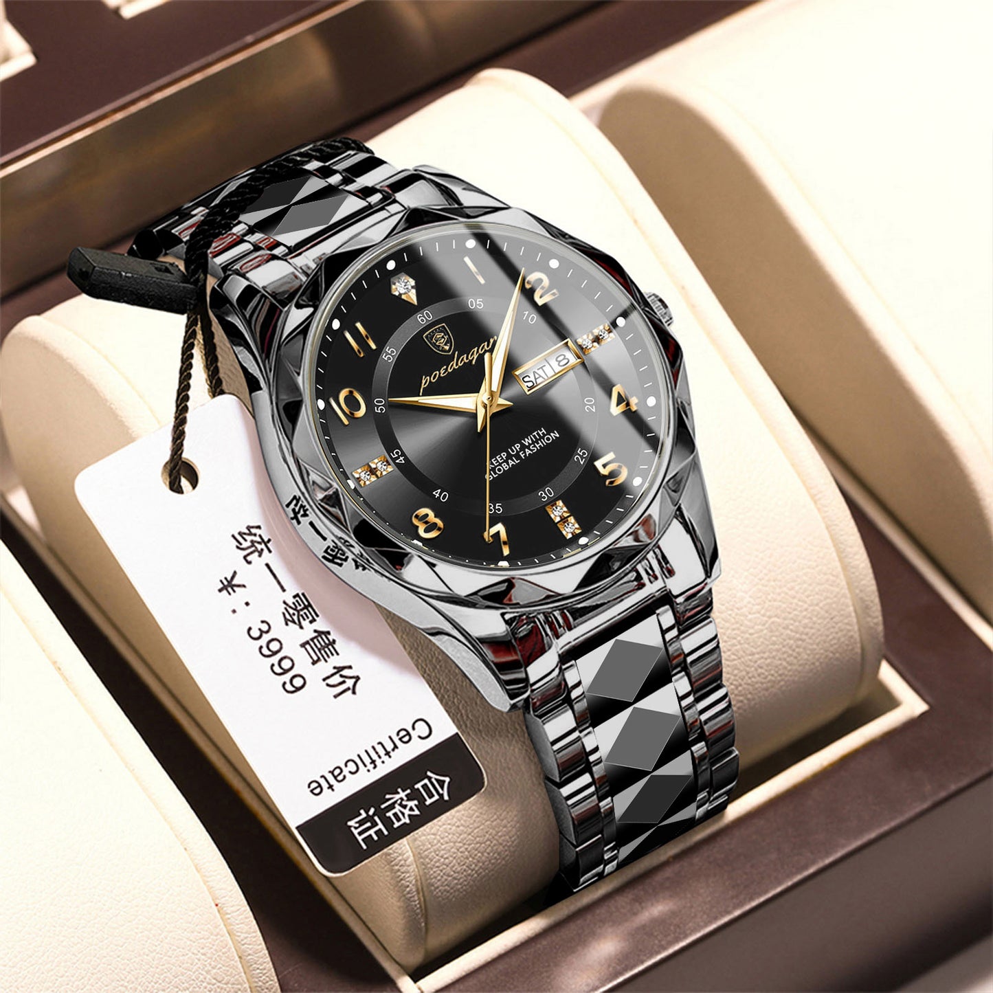 Waterproof luminous watch for men