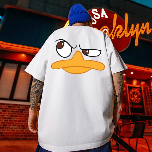Men's Cartoon Print Cotton T-Shirt