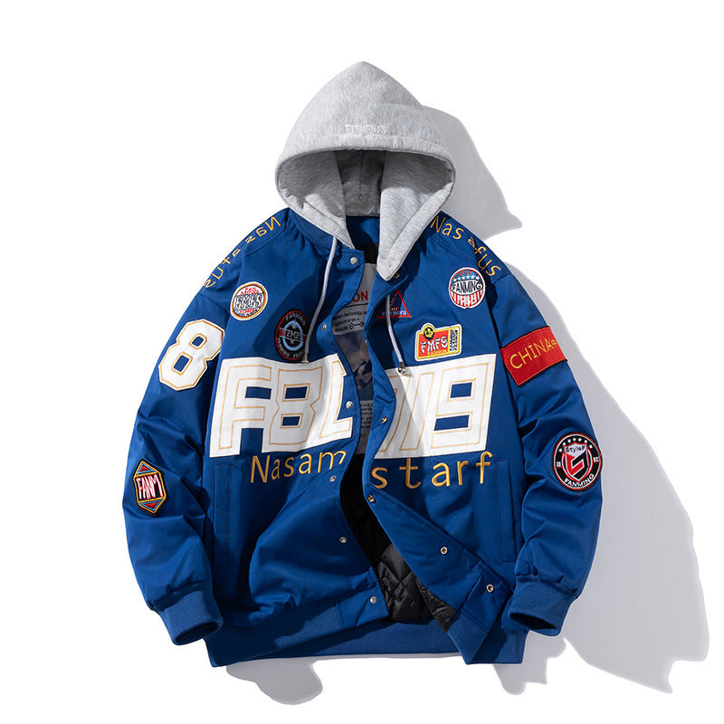 Autumn Winter Couple American Motorcycle  Baseball Uniform