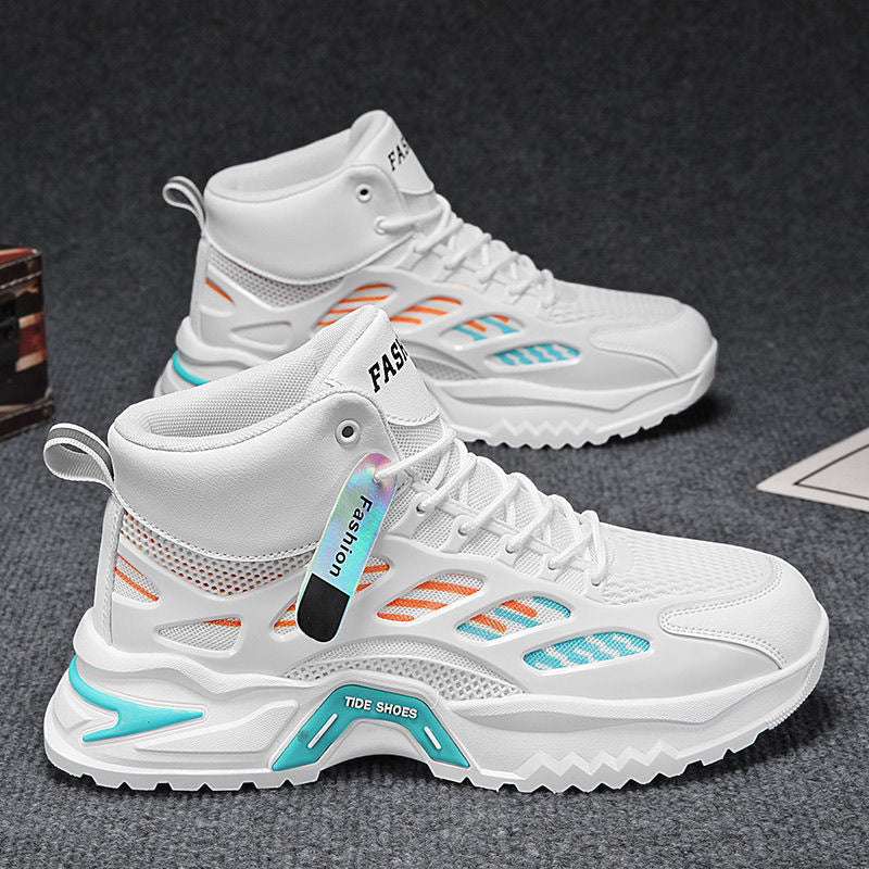 Breathable High-Top Casual Sports Shoes with Thick Sole