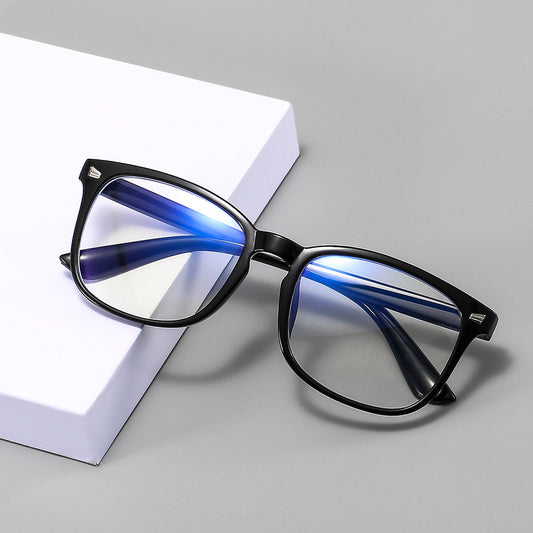 Vintage flat-top glasses with blue light protection