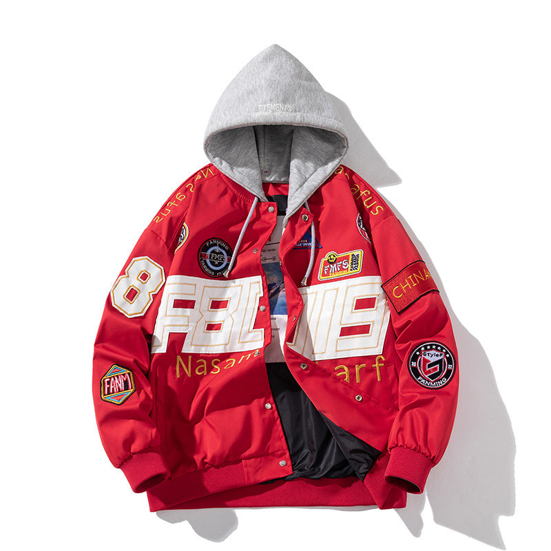 Autumn Winter Couple American Motorcycle  Baseball Uniform