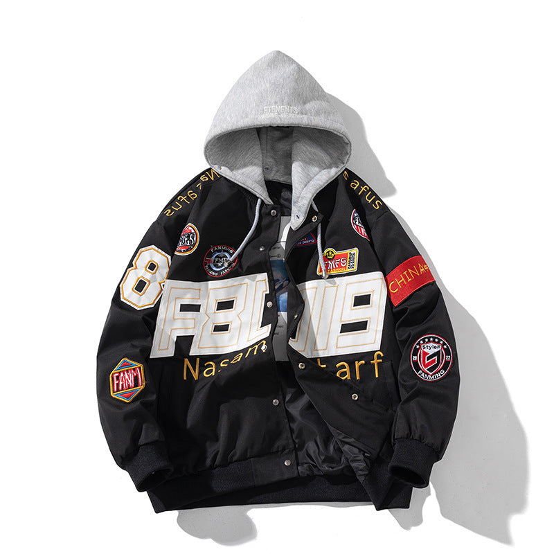 Autumn Winter Couple American Motorcycle  Baseball Uniform